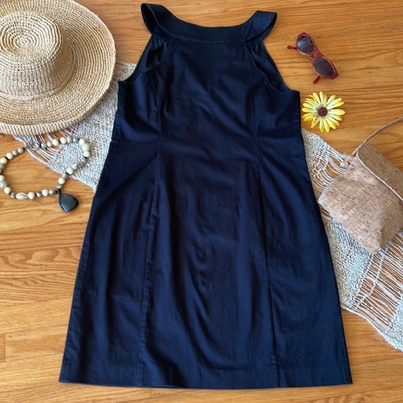 🌺 SAKS; Twelfth Street By Cynthia Vincent; Little Black Cotton Dress; Size Med! - Picture 2 of 11